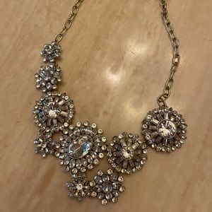 Crystal J Crew statement necklace with gold chain